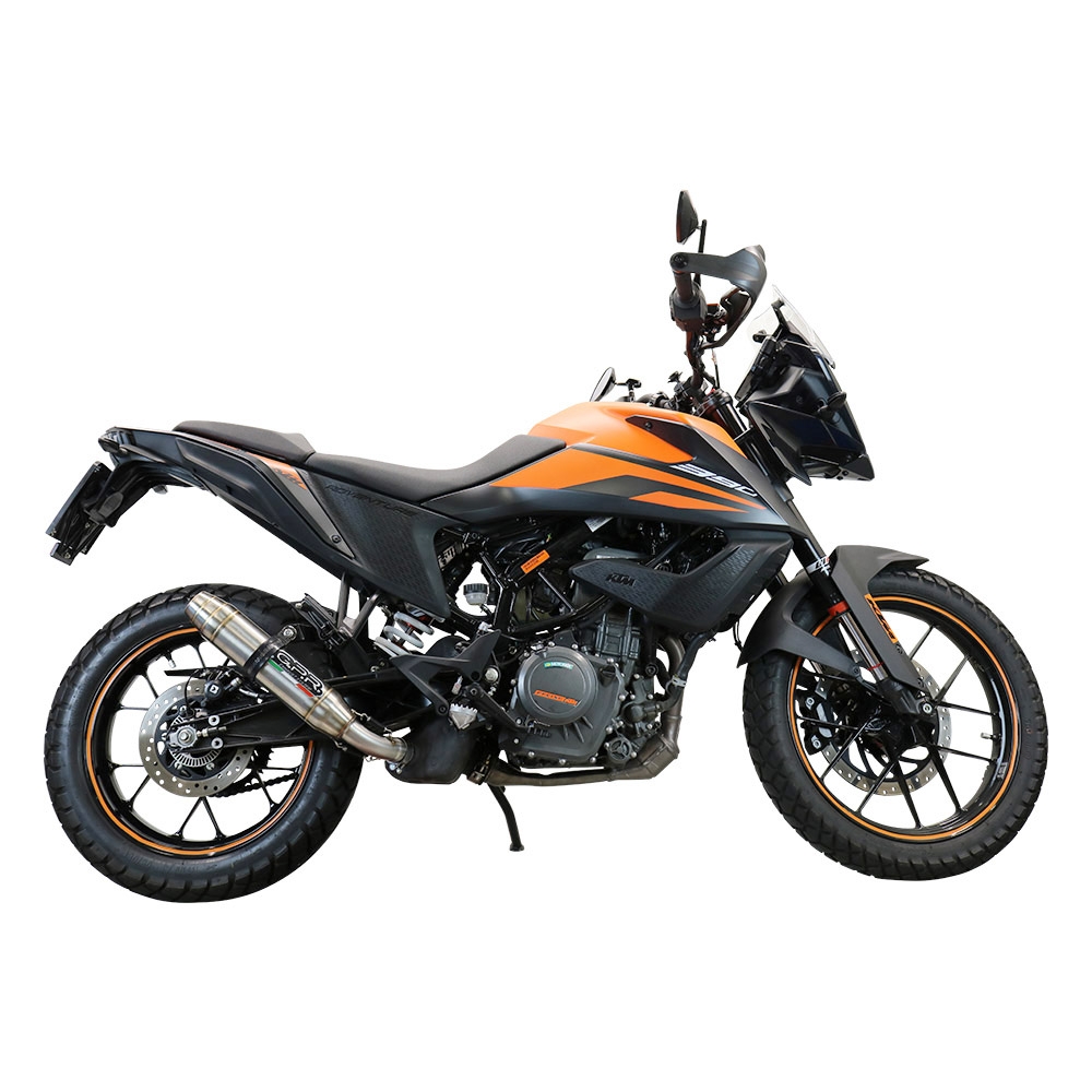 Egzoz ile uyumlu Ktm Adventure 390 2021-2024, Deeptone Inox, Egzoz yasal, onaylı, çıkarılabilir db killer ve bağlantı borulu susturucu 
