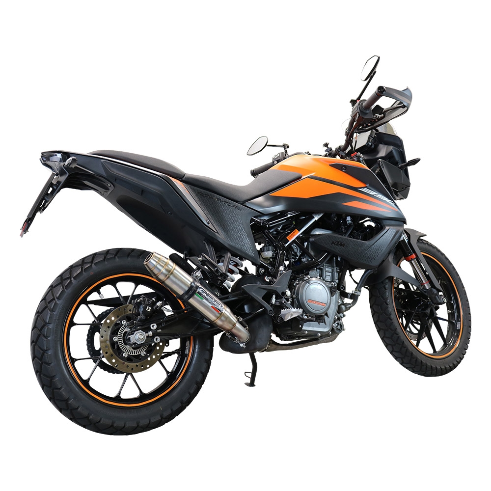 Egzoz ile uyumlu Ktm Adventure 390 2021-2024, Deeptone Inox, Egzoz yasal, onaylı, çıkarılabilir db killer ve bağlantı borulu susturucu 