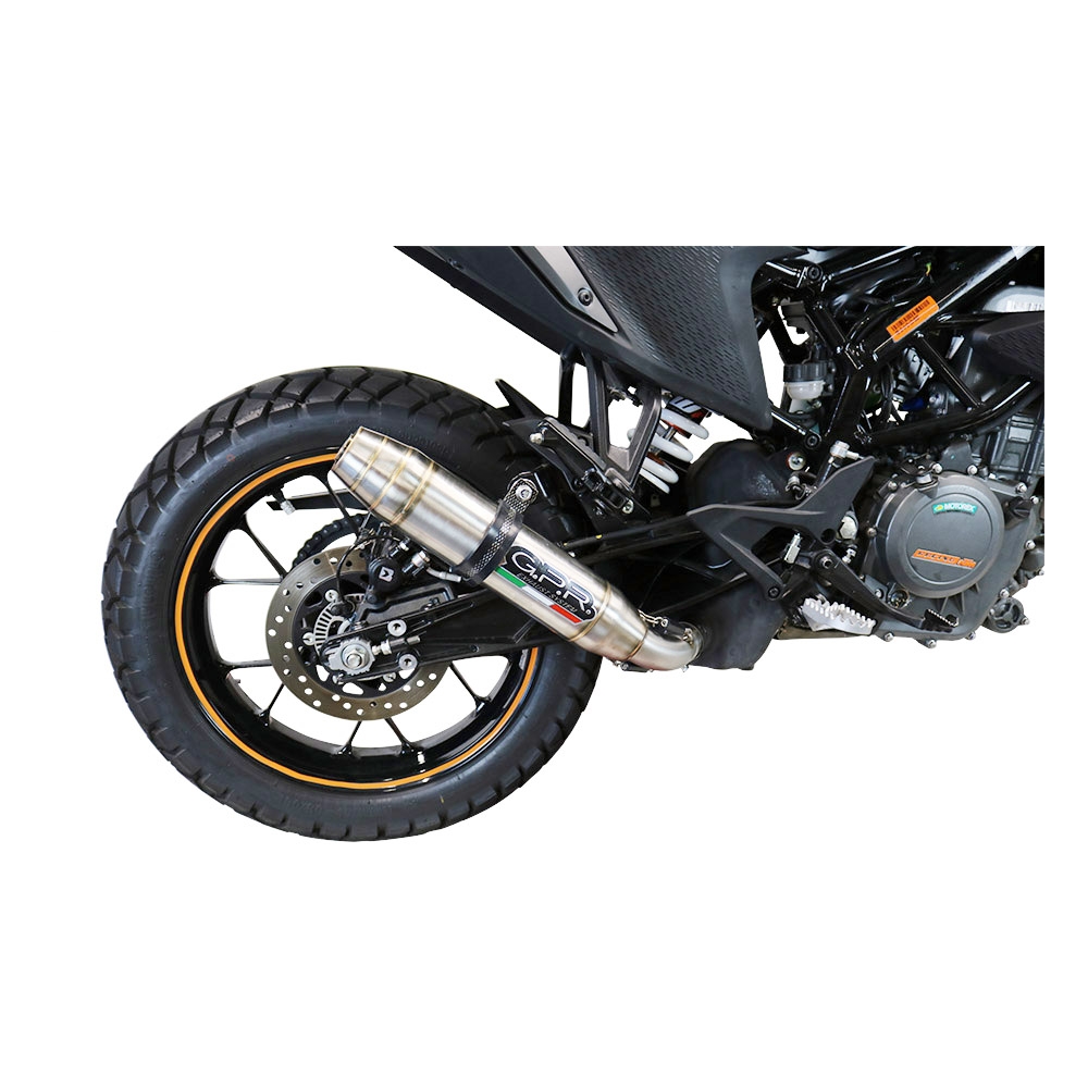 Egzoz ile uyumlu Ktm Adventure 390 2021-2024, Deeptone Inox, Egzoz yasal, onaylı, çıkarılabilir db killer ve bağlantı borulu susturucu 