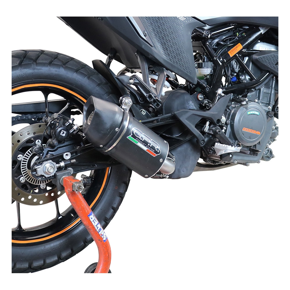 Egzoz ile uyumlu Ktm Adventure 390 2021-2024, Furore Nero, Yarış Sistemi Susturucu ve özel bağlantı borusu 