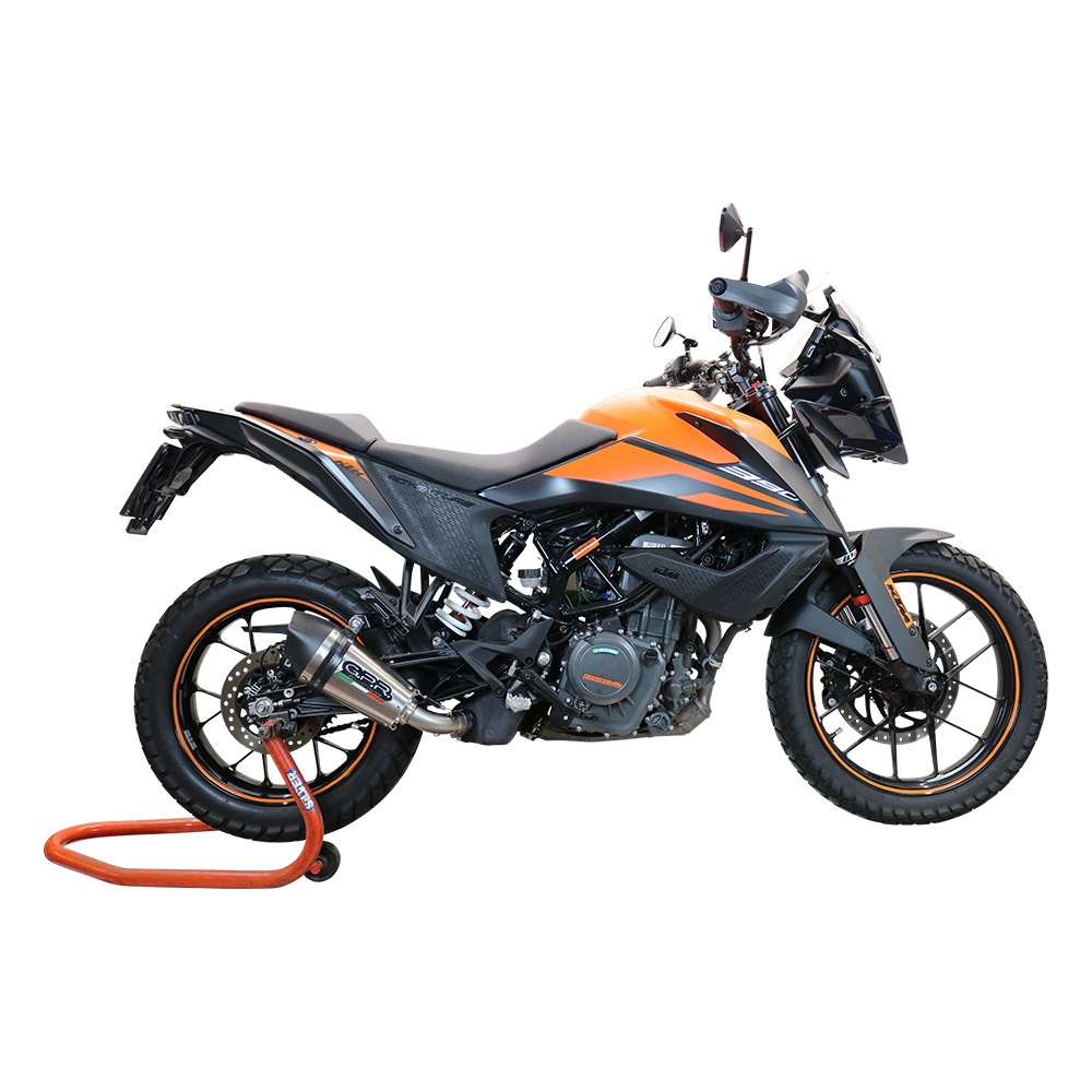 GPR exhaust compatible with  Ktm Adventure 390 2020-2020, New Grand Prix Evo Titanium, Homologated legal slip-on exhaust including removable db killer and link pipe 