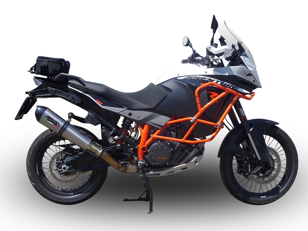 GPR exhaust compatible with  Ktm Lc 8 Adventure 1090 2017-2020, New Grand Prix Evo Titanium, Homologated legal slip-on exhaust including removable db killer and link pipe 