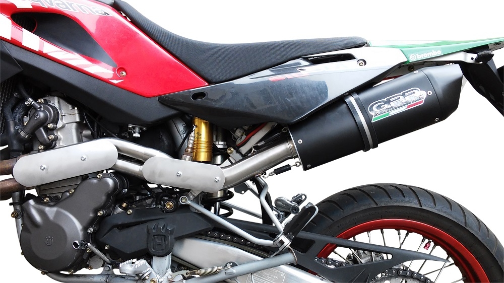 Egzoz ile uyumlu Husqvarna TE 610 E - SM 610 2007-2009, Furore Nero, Egzoz yasal, onaylı, çıkarılabilir db killer ve bağlantı borulu susturucu 