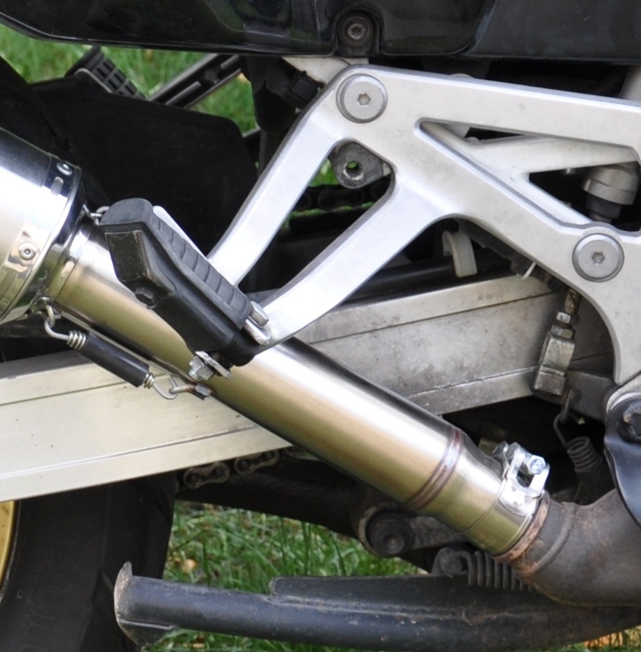 Exhaust compatible with Honda Africa Twin NXR - XRV 750 Rd04 1990-1992, Trioval, Homologated legal slip-on exhaust including removable db killer and link pipe 