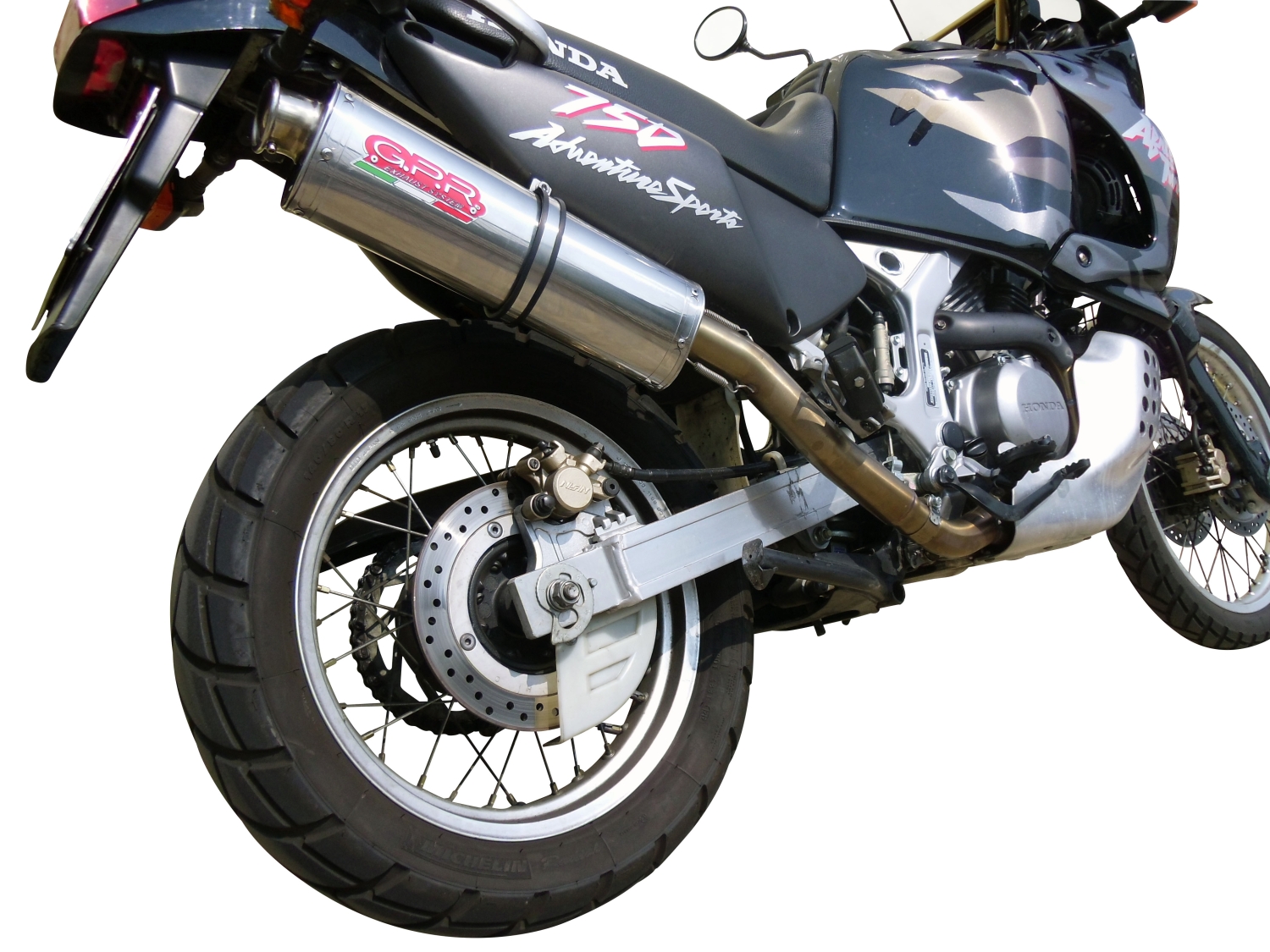 Exhaust compatible with Honda Africa Twin XRV 750 RD07 1993-2003, Trioval, Homologated legal slip-on exhaust including removable db killer and link pipe 
