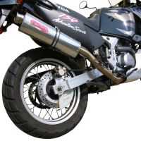 Exhaust compatible with Honda Africa Twin XRV 750 RD07 1993-2003, Trioval, Homologated legal slip-on exhaust including removable db killer and link pipe 