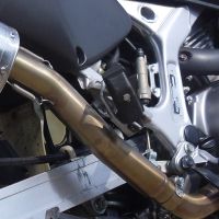 Exhaust compatible with Honda Africa Twin XRV 750 RD07 1993-2003, Trioval, Homologated legal slip-on exhaust including removable db killer and link pipe 