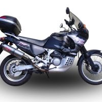 Exhaust compatible with Honda Africa Twin XRV 750 RD07 1993-2003, Trioval, Homologated legal slip-on exhaust including removable db killer and link pipe 