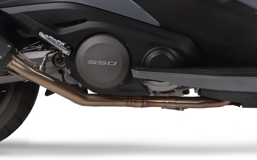 Exhaust compatible with Kymco Ak 550 2017-2020, M3 Inox , Racing full system exhaust, including removable db killer 