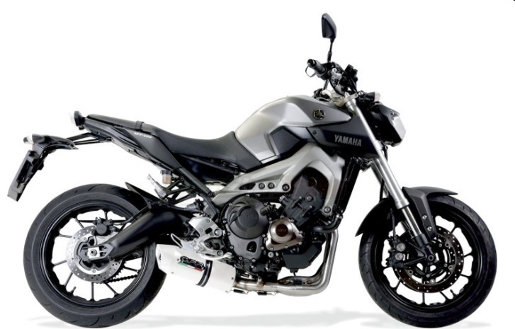 Egzoz ile uyumlu Yamaha Mt-09 Tracer 900 2015-2016, Albus Ceramic, Onaylanmış ve yasal, çıkarılabilir db öldürücü dahil tam sistem egzozu 