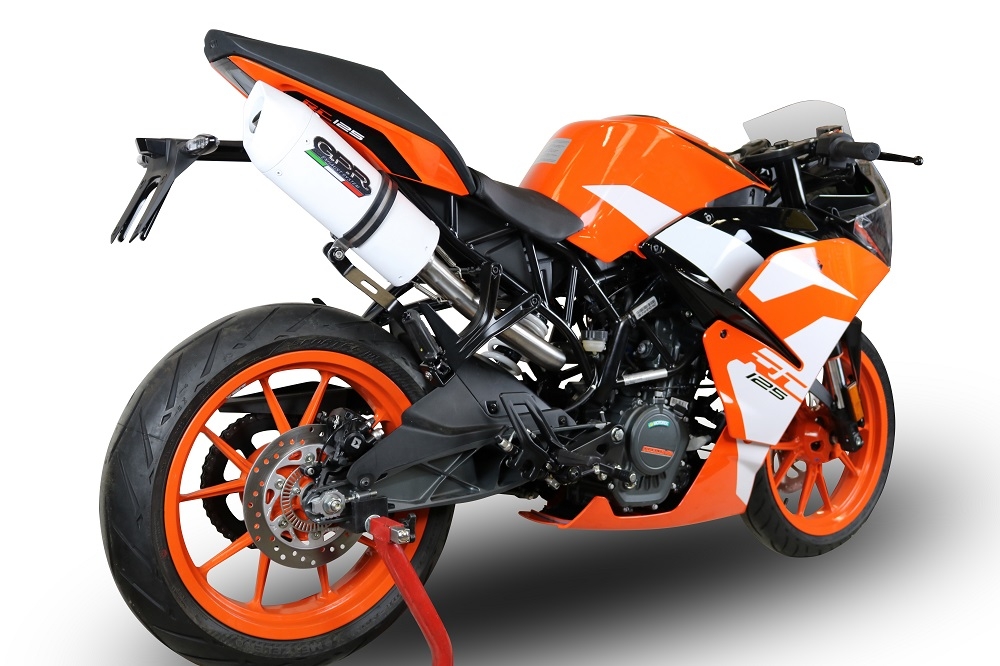 Egzoz ile uyumlu Ktm Rc 125 2017-2020, Albus Evo4, Onaylı egzoz, bağlantı borusu ve çıkarılabilir db öldürücü dahil Avrupa DIŞI pazarlar için yasal 
