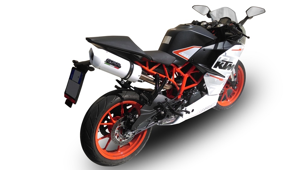 Egzoz ile uyumlu Ktm Rc 390 2015-2016, Albus Ceramic, Egzoz yasal, onaylı, çıkarılabilir db killer ve bağlantı borulu susturucu 