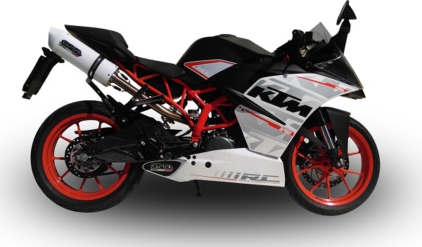 Egzoz ile uyumlu Ktm Rc 390 2015-2016, Albus Ceramic, Egzoz yasal, onaylı, çıkarılabilir db killer ve bağlantı borulu susturucu 
