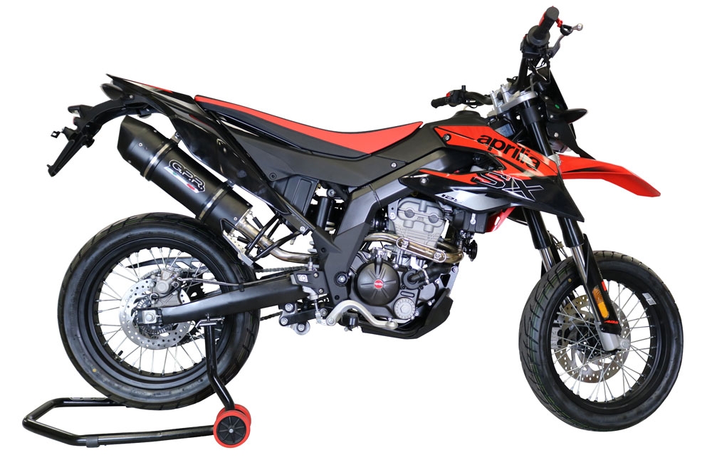 Egzoz ile uyumlu Aprilia Rx 125 2018-2020, Furore Evo4 Poppy, Egzoz yasal, onaylı, çıkarılabilir db killer ve bağlantı borulu susturucu 
