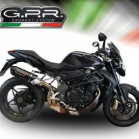 Exhaust compatible with Mv Agusta Brutale 910 S - R 2005-2011, Furore Nero, Homologated legal slip-on exhaust including removable db killer and link pipe 