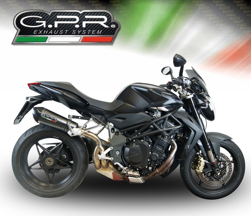 GPR exhaust compatible with  Mv Agusta Brutale 1090 R-RR  2010-2016, New Grand Prix Evo Poppy, Homologated legal slip-on exhaust including removable db killer and link pipe 