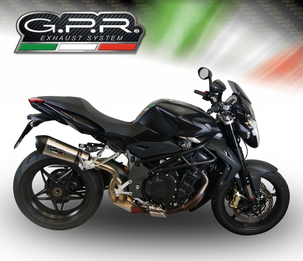 GPR exhaust compatible with  Mv Agusta Brutale 1090 R-RR  2010-2016, New Grand Prix Evo Titanium, Homologated legal slip-on exhaust including removable db killer and link pipe 