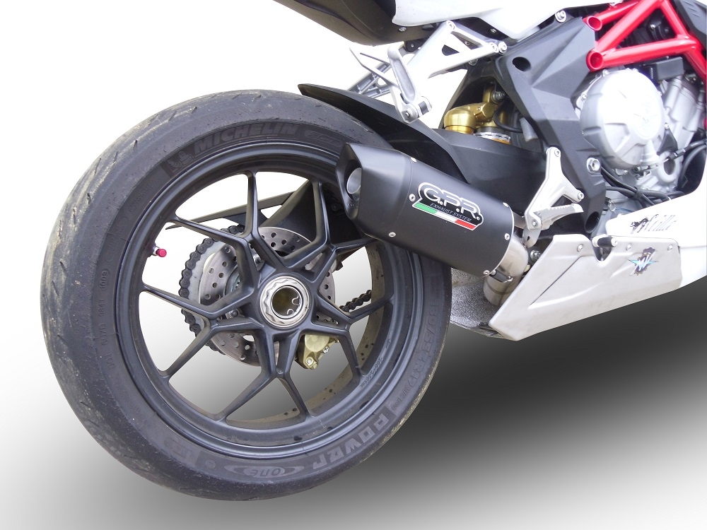 Egzoz ile uyumlu Mv Agusta Brutale 675 2012-2015, Furore Nero, Egzoz yasal, onaylı, çıkarılabilir db killer ve bağlantı borulu susturucu 
