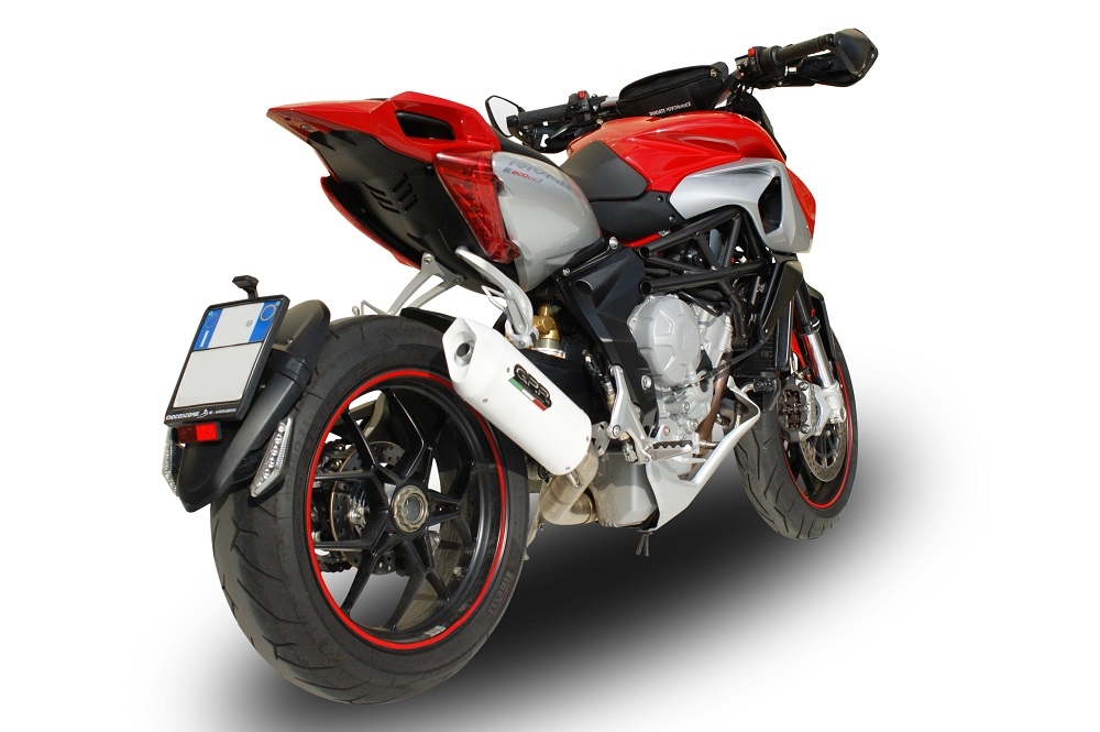Egzoz ile uyumlu Mv Agusta Rivale - Stradale 800 2014-2016, Albus Ceramic, Egzoz yasal, onaylı, çıkarılabilir db killer ve bağlantı borulu susturucu 