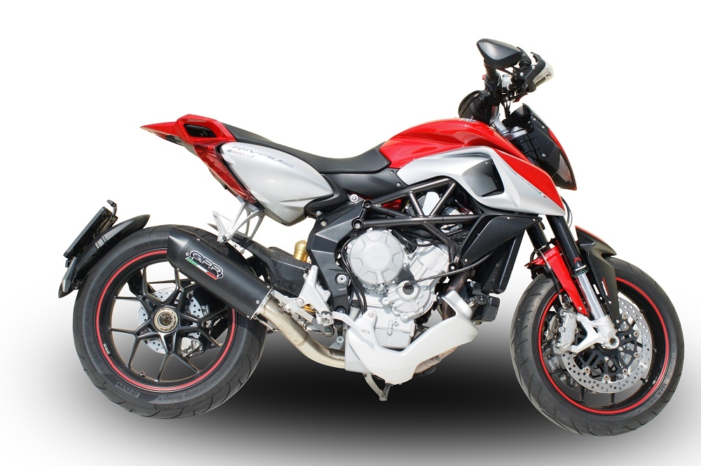 Egzoz ile uyumlu Mv Agusta Rivale - Stradale 800 2014-2016, Furore Nero, Egzoz yasal, onaylı, çıkarılabilir db killer ve bağlantı borulu susturucu 
