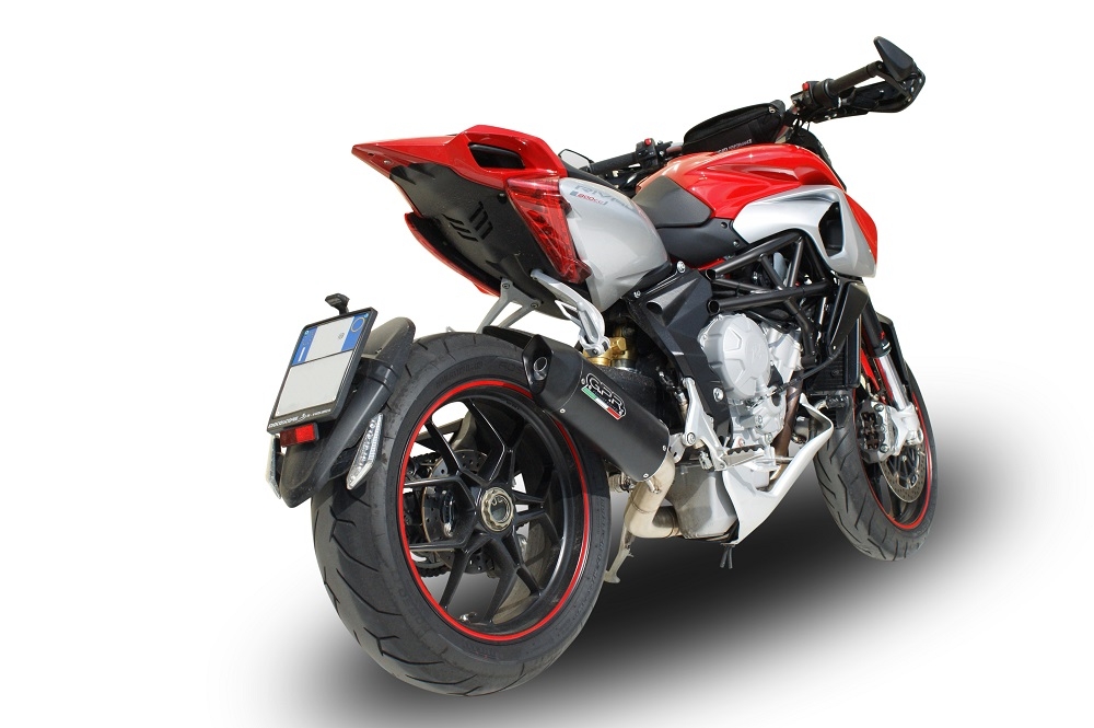 Egzoz ile uyumlu Mv Agusta Rivale - Stradale 800 2014-2016, Furore Nero, Egzoz yasal, onaylı, çıkarılabilir db killer ve bağlantı borulu susturucu 