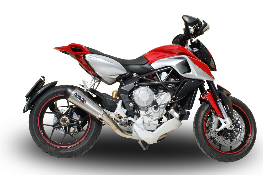 GPR exhaust compatible with  Mv Agusta Rivale - Stradale 800 2014-2016, New Grand Prix Evo Titanium, Homologated legal slip-on exhaust including removable db killer and link pipe 