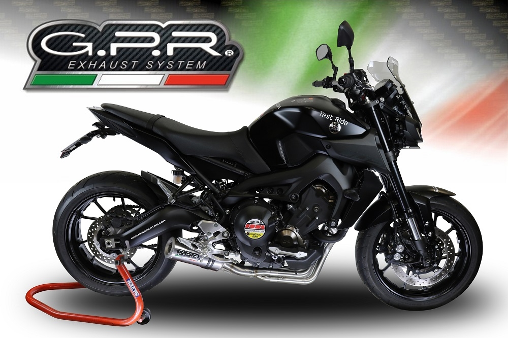 Egzoz ile uyumlu Yamaha Mt-09 Tracer 900 2015-2016, M3 Inox , Onaylanmış ve yasal, çıkarılabilir db öldürücü dahil tam sistem egzozu 