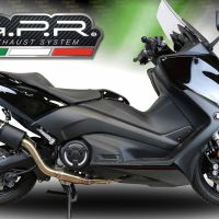 Egzoz ile uyumlu Yamaha T-Max 530 2017-2021, Furore Nero, Yalnızca gürültü için onaylanan sistem, AB dışındaki pazarlar için geçerlidir Tam hat, susturucu artı toplayıcı 
