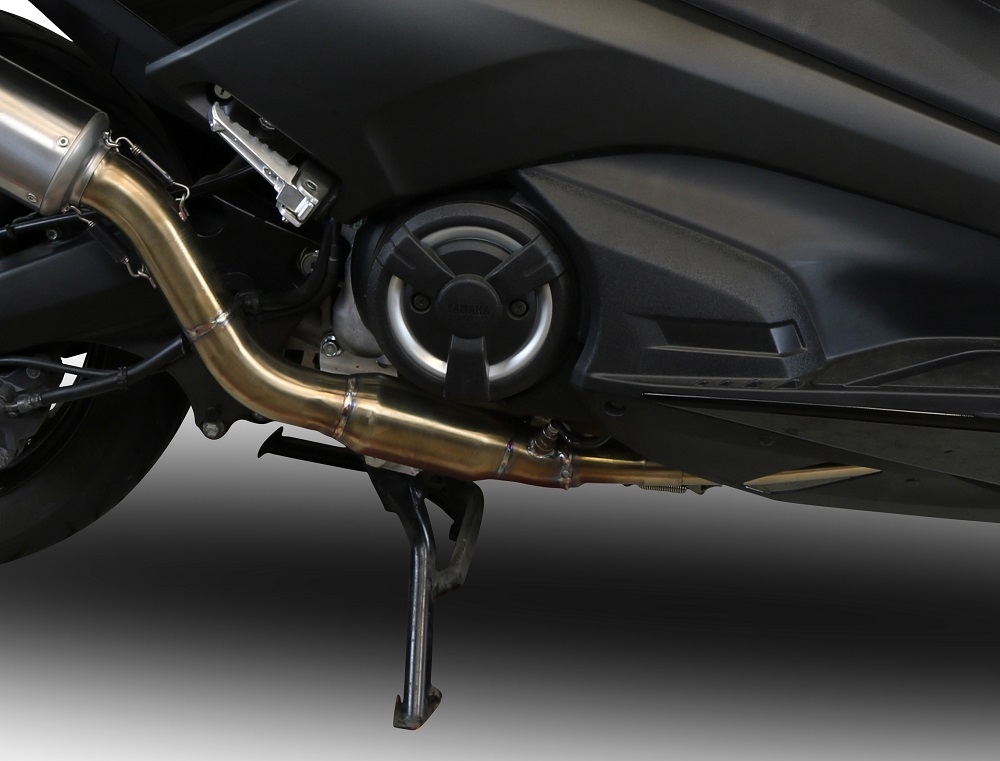 Egzoz ile uyumlu Yamaha T-Max 530 2017-2021, Furore Nero, Yalnızca gürültü için onaylanan sistem, AB dışındaki pazarlar için geçerlidir Tam hat, susturucu artı toplayıcı 