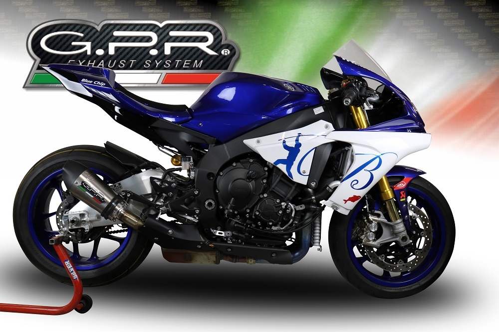 Egzoz GPR ile uyumlu  Yamaha Yzf R1-R1-M 2017-2019, New Grand Prix Evo Titanium, Egzoz yasal, onaylı, çıkarılabilir db killer ve bağlantı borulu susturucu 