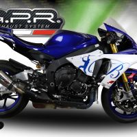 Egzoz GPR ile uyumlu  Yamaha Yzf R1-R1-M 2017-2019, New Grand Prix Evo Titanium, Egzoz yasal, onaylı, çıkarılabilir db killer ve bağlantı borulu susturucu 