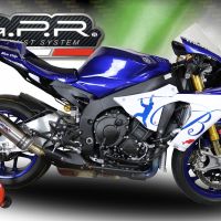 Exhaust compatible with Yamaha Yzf R1-R1-M 2015-2016, M3 Inox , Homologated legal slip-on exhaust including removable db killer and link pipe 