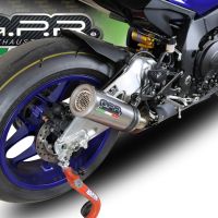 Exhaust compatible with Yamaha Yzf R1-R1-M 2015-2016, M3 Inox , Homologated legal slip-on exhaust including removable db killer and link pipe 