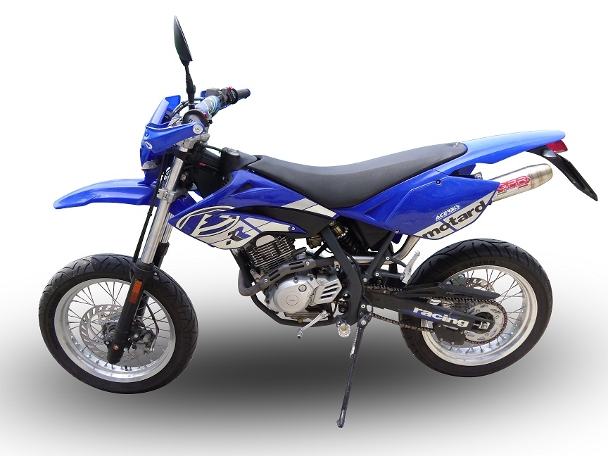 Egzoz ile uyumlu Beta RR 125 Enduro Ac 4t 2005-2009, Deeptone Inox, Egzoz yasal, onaylı, çıkarılabilir db killer ve bağlantı borulu susturucu 