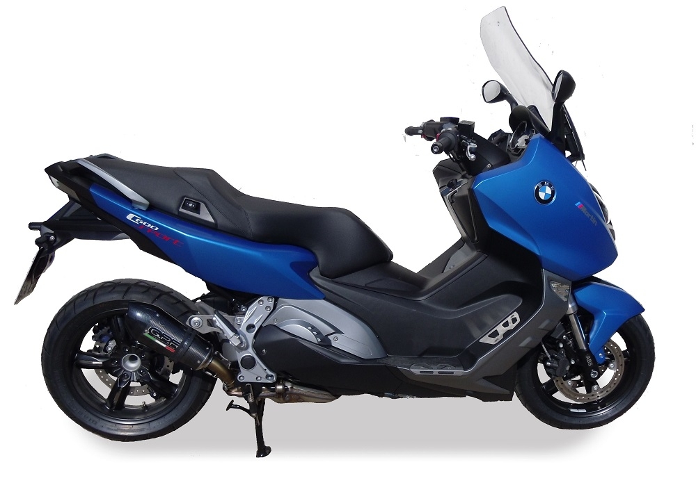 GPR exhaust compatible with  Bmw C 600 Sport 2012-2016, New Grand Prix Evo Poppy, Homologated legal slip-on exhaust including removable db killer and link pipe 