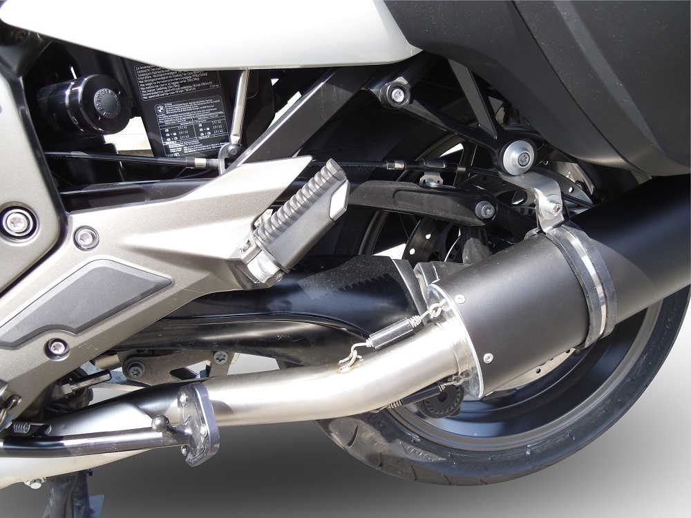 Exhaust compatible with Bmw K 1600 Gt 2010-2016, Furore Nero, Dual Homologated legal slip-on exhaust including removable db killers and link pipes 