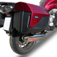 Exhaust compatible with Bmw K 1600 Gtl 2012-2016, Trioval, Dual Homologated legal slip-on exhaust including removable db killers and link pipes 