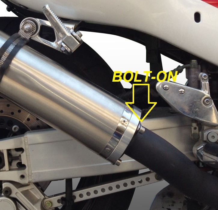 Egzoz ile uyumlu Hyosung Comet 250 GT - R 2001-2014, Inox Tondo, Homologe sistem Cıvatalı flanş bağlantılı çift susturucu 