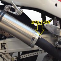Egzoz ile uyumlu Hyosung Comet 250 GT - R 2001-2014, Inox Tondo, Homologe sistem Cıvatalı flanş bağlantılı çift susturucu 