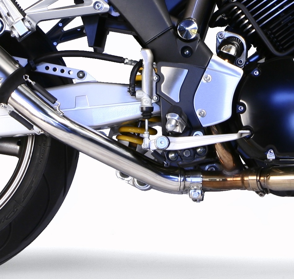 Exhaust compatible with Yamaha Bt Bulldog 1100 2002-2007, Satinox , Dual Homologated legal slip-on exhaust including removable db killers and link pipes 
