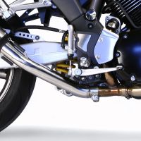 Exhaust compatible with Yamaha Bt Bulldog 1100 2002-2007, Satinox , Dual Homologated legal slip-on exhaust including removable db killers and link pipes 