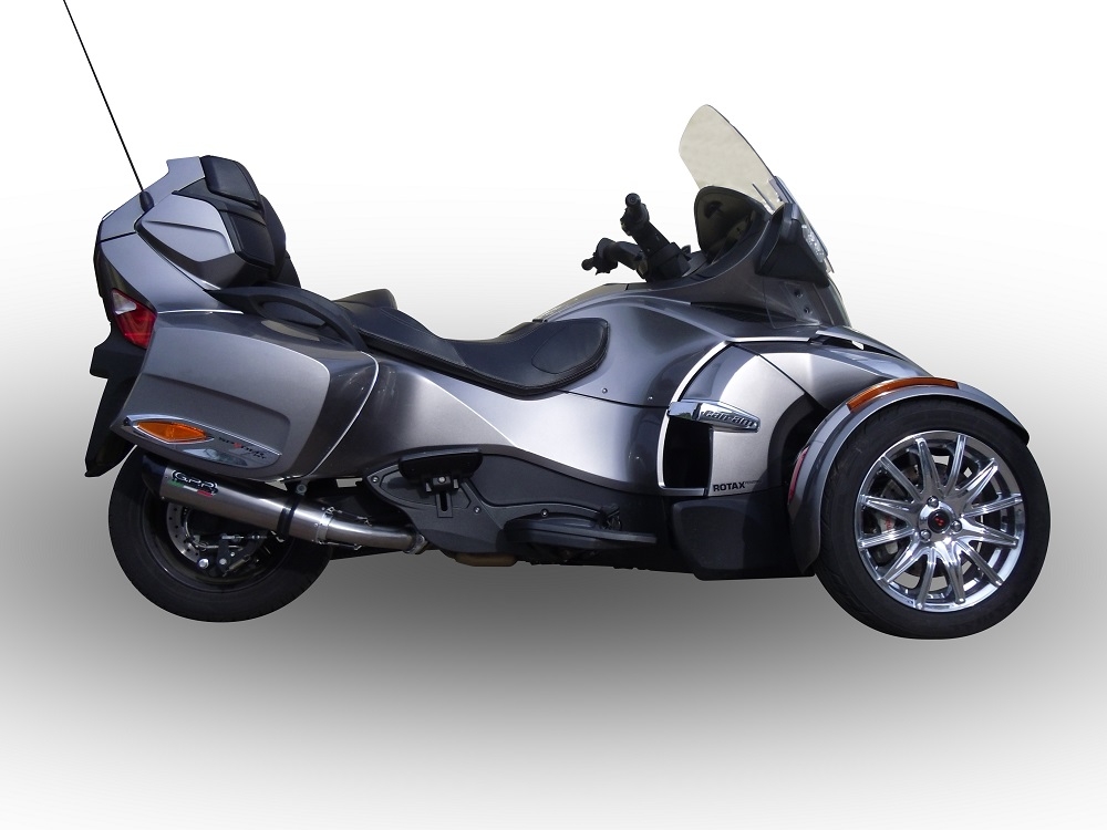 GPR exhaust compatible with  Can Am Spyder 1000 St -Sts 2013-2016, New Grand Prix Evo Titanium, Homologated legal slip-on exhaust including removable db killer and link pipe 
