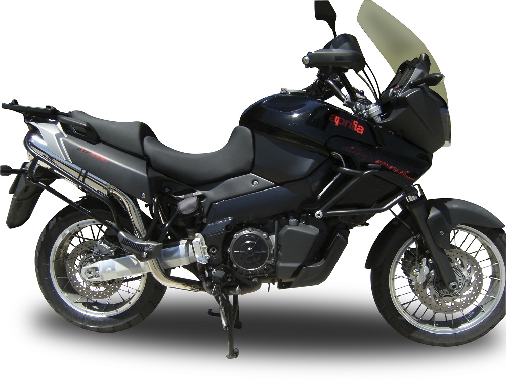 Egzoz ile uyumlu Aprilia Etv Caponord 1000 Rally 2001-2007, Trioval, Homologe sistem Double Susturucu ve özel bağlantı borusu 