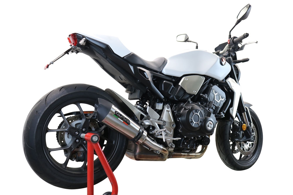 GPR exhaust compatible with  Honda Cb 1000 R  2018-2020, New Grand Prix Evo Titanium, Homologated legal slip-on exhaust including removable db killer and link pipe 