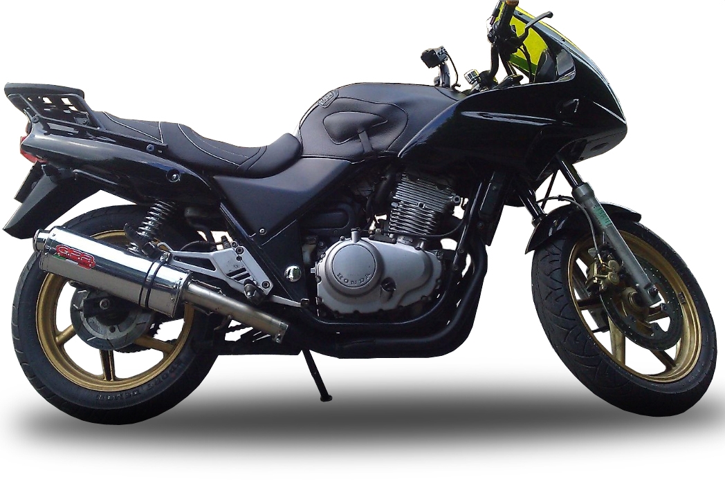 Exhaust compatible with Honda Cb 500 - S 1993-2005, Trioval, Homologated legal slip-on exhaust including removable db killer and link pipe 