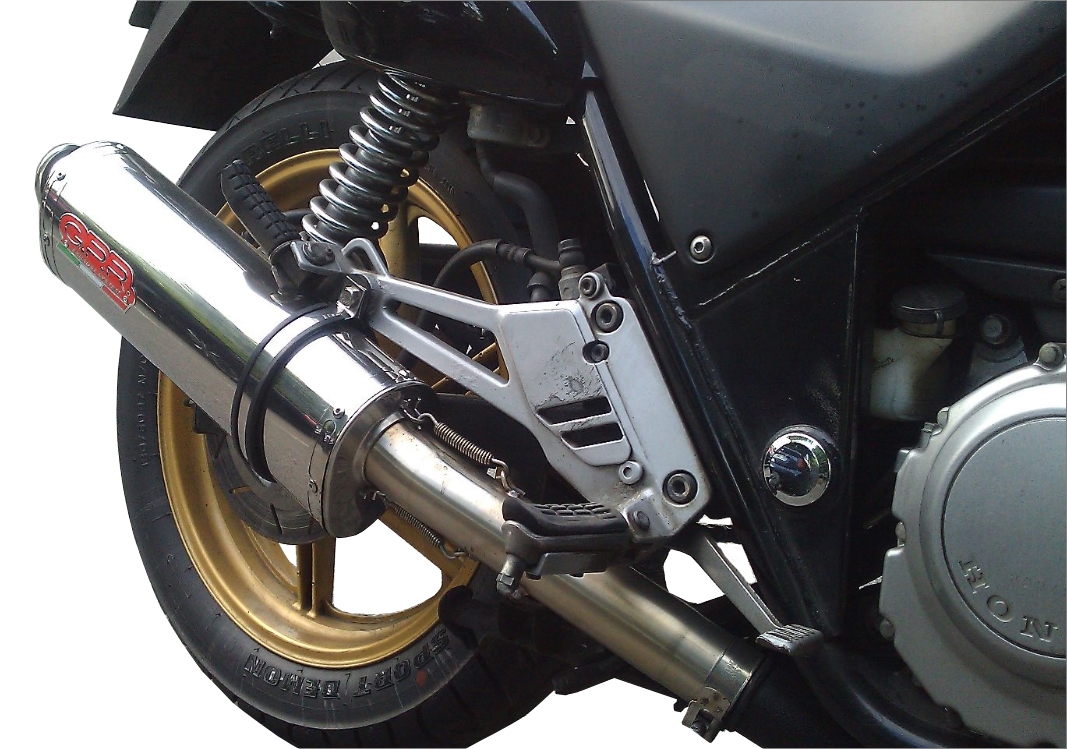 Exhaust compatible with Honda Cb 500 - S 1993-2005, Trioval, Homologated legal slip-on exhaust including removable db killer and link pipe 