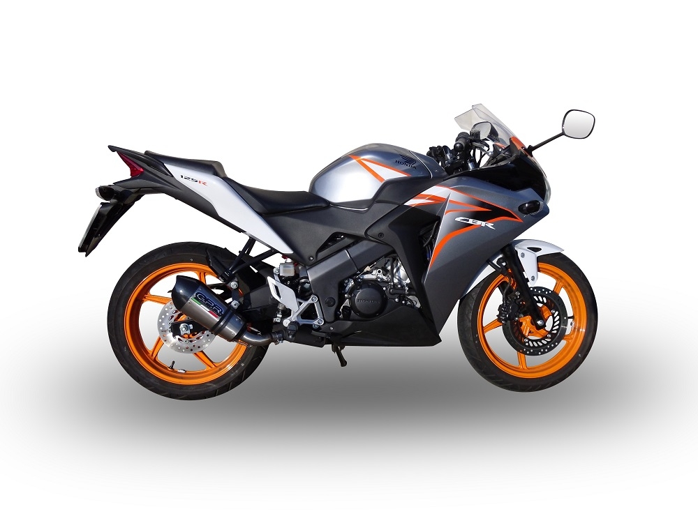 GPR exhaust compatible with  Honda Cbr 125 R 2011-2016, New Grand Prix Evo Titanium, Homologated legal slip-on exhaust including removable db killer and link pipe 