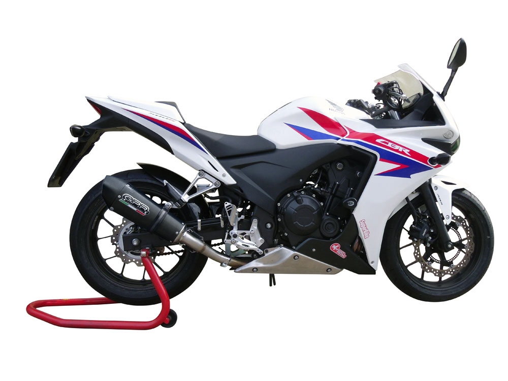 Egzoz GPR ile uyumlu  Honda Cbr 500 R 2023-2024, New Grand Prix Evo Black Titanium, Egzoz yasal, onaylı, çıkarılabilir db killer ve bağlantı borulu susturucu 