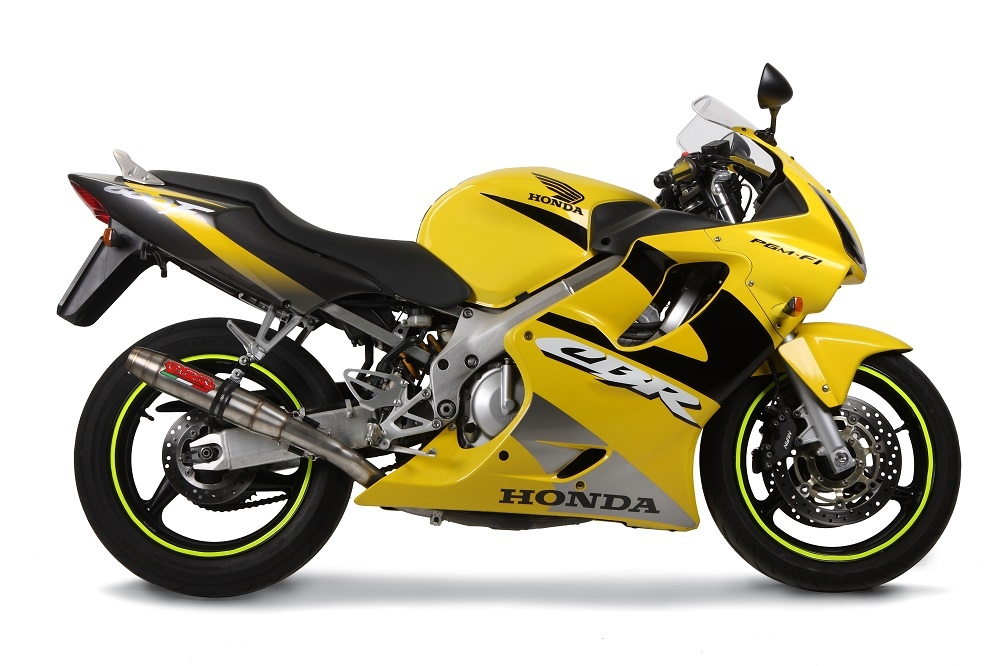Exhaust compatible with Honda Cbr 600 F - Sport 2001-2007, Deeptone Inox, Homologated legal slip-on exhaust including removable db killer and link pipe 