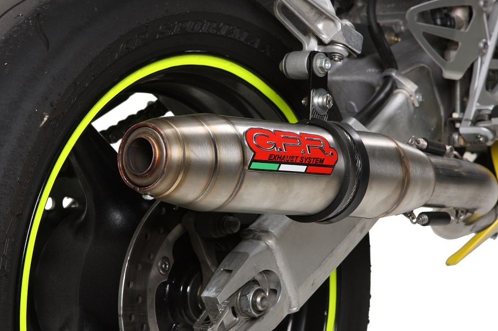 Exhaust compatible with Honda Cbr 600 F - Sport 2001-2007, Deeptone Inox, Homologated legal slip-on exhaust including removable db killer and link pipe 